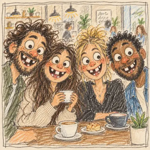 The same photo in the Goofy Sketch Caricature style